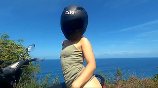 Motorcycle Babe’s Risky Outdoor Fuck – Face Soaked