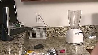 Skinny Slut Jerks Out a Huge Load All Over Her Face
