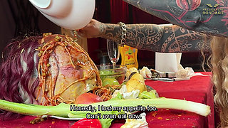 Humiliating the Powerless Slave at the Dining Table (223)