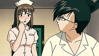 Uncensored Hentai: Sexy Dominant Doctor & a Pretty Submissive Busty Nurse Have Fun With Their Patient