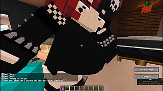Gothic girl can't control herself and fucks me sensually  Minecraft Jenny Mod