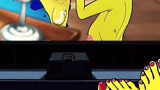 Tarantino Parody. Once Upon Time a... Housewife Mrs Sinpsom Teases with Dirty Feet. Cartoon Foot Fetish