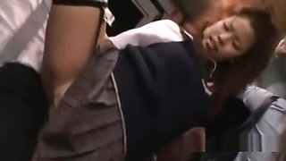 Hot Schoolgirl Fucked While Standing Facial On The Bus