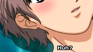 Busty Hentai Slut Seduces Young Boy at Public Pool