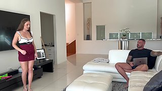 Pregnant Maid Seduces with Naughty MILF Sensual Charm