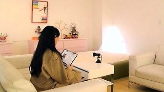 pretty japanese gives handjob and blowjob