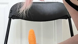 Pink haired milf jumps up and down on dildo wishing it was your cock
