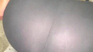Quickie interracial doggy fuck with Booty Latina shorty and BBC