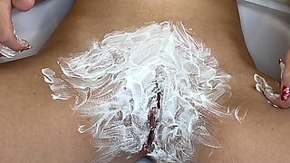 Shaving a Cute Teen's Hairy Pussy!