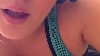 Take a Peek at My Cleavage as I Workout at My Public Gym!
