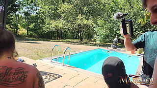 Crazy Gangbang with Anal and Cum: Cameraman on Maureen, Her Stuffed Pussy and Ass, Me in the Background