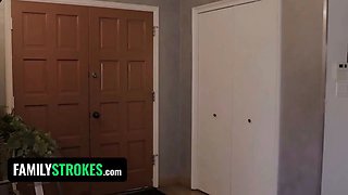 Jewelz Blu's stepbrother can't resist her and fucks her hard while studying