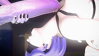 Plopp3d Intense Anal Sex: Submissive Asian Slut Passionately Fucked By Massive Gaping White Ass Filled With Cum
