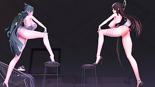 MMD Rollin, Couple Dance, Sexy Dance, Lingerie, Striptease