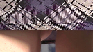 Under Skirt Ass Visible Through Thighs Under a MILF Secretary's Desk