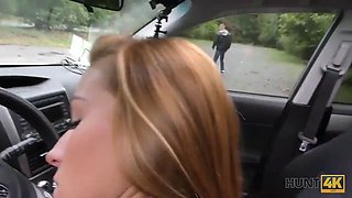 Hunt4k. man penetrates wondrous girl in his car while cuckold is around