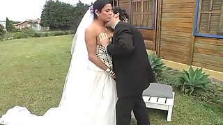 Hot shemale bride fucks new hubby