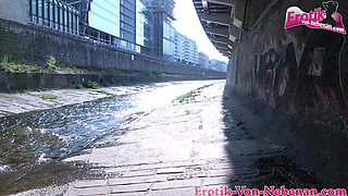 German Chubby Tattoo Slut Fucked on the Street