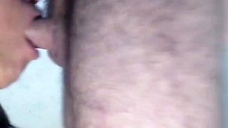 On Her Knees Blowjob #1 - Sucking Hot Cum Into Her Mouth