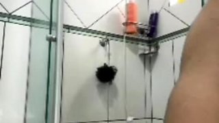 Beautiful teen strip shower cam