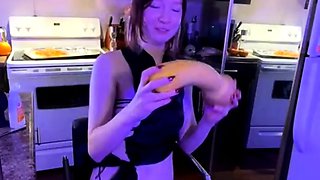 Amateur asian teen licks ass and sucks cock