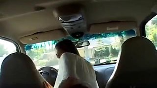 Beauty chick fucks in the car