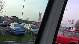 Green haired beauty is fucked in a van