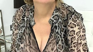 Big Boobed Blonde Masturbates With A Dildo In The Bathroom