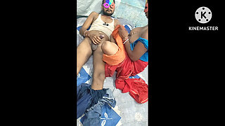 Indian Desi Red Saree Bhabhi Got Her Dick Sucked by a Bihari Boy