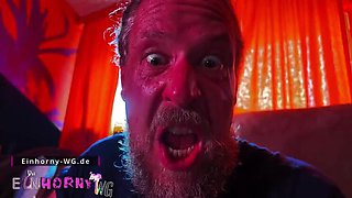 Real German Amateur Couple Sex Vlog - Hot Redhead MILF Gives Blowjob & Doggy Style
