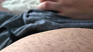 Step mom can't resist and pulled out step son dick for a quick handjob