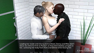 AWAM - Sex scene - Interracial threesome blowjob at the club - kimmytoons