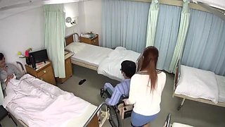 Cuckold Japanese wife at hospital ft. Unknown: Blowjob, Threesome  Cowgirl Porn