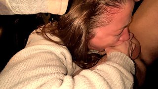 Slut Wife Whore Moan Washes Down Her Steak Dinner with a Strangers Cock