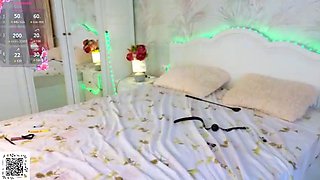 Glamour babe with big boobs masturbates in lingerie