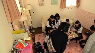 Asian schoolgirl enjoy group sex