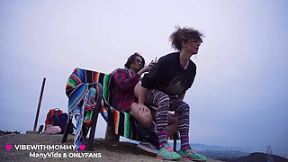 Jewish lady is having fuck-fest with her step- sonny and impatiently deepthroating his rock rock hard schlong