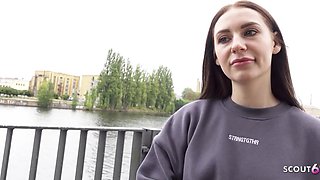 GERMAN SCOUT - Long labia Teenage Emma Evans Pickup and talk to Hard Casting Hump - German