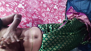 Marathi housewife seducing in the saree stripping