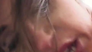 Malena's double penetration with two big black cocks that cum in her mouth
