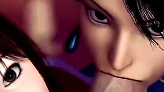 Eve Deepthroating BBC, Chun-li Deepthroating a Hard Cock While Mai Sucks on His Balls