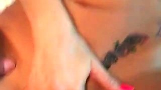Blonde With Natural Big Boobs Loves Putting A Toy In Her