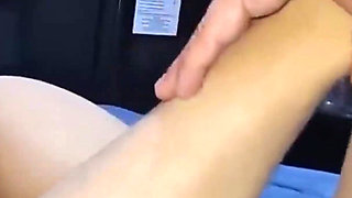 Use My Feet and Ass but Hold Still! Stepsister Gets Milk From Stepbrother!