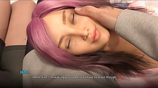 Big natural tits in a wild hentai visual novel game