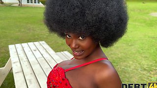 Lexi Luv handles a big white cock while her man shoots pool in this steamy scene.