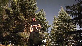 Peeing Out Cum After Sex by the Road