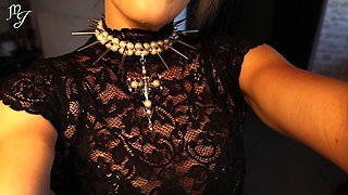 Humiliating and Handjob to Milk My Slave
