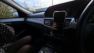 Handjob in a Car by Sexy GF Leads to a Quick Public Cumshot