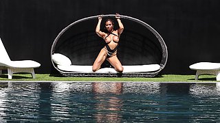 Kira Noir seduced by a big black cock in lingerie, showcasing her fierce confidence.