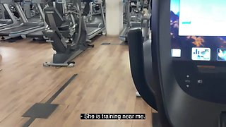 Slutty Russian fit babe got fucked in a gym's bathroom in POV